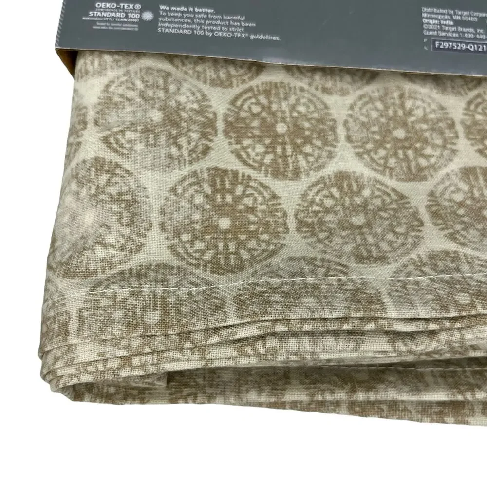 Threshold Table Throw Tablecloth Scarf Beige Medallion Ikat Table 50